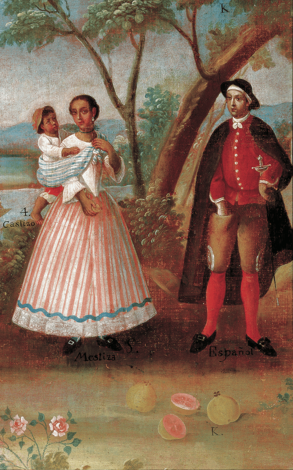 Casta Nº1: Español y Alvina produce Torna Atrás. Mestiza y Español produce Castizo