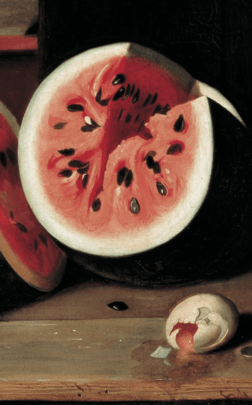 Bodegón con sandía y uvas