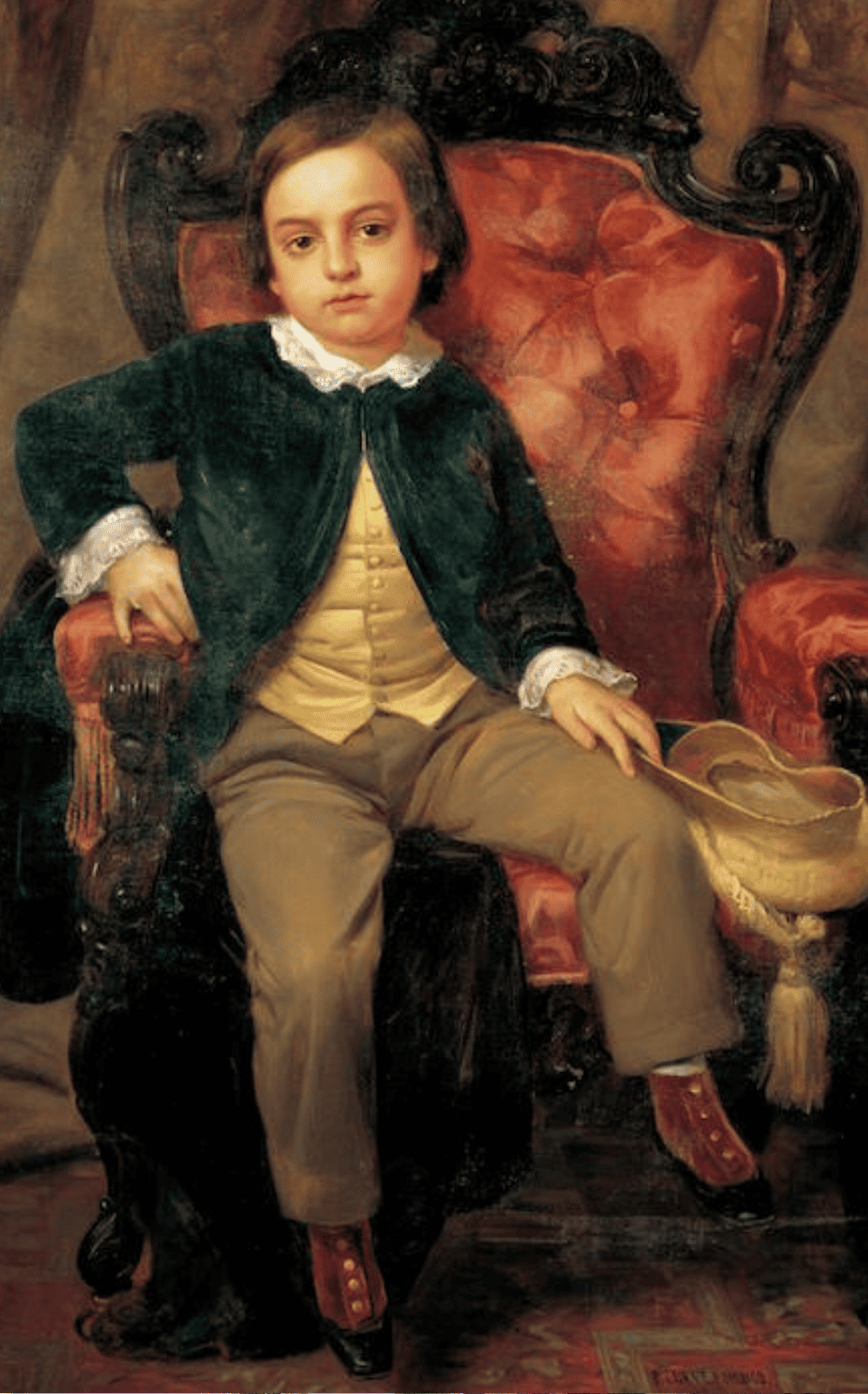 Retrato de cuerpo entero del tamaño natural del niño D. Gabriel Gamio