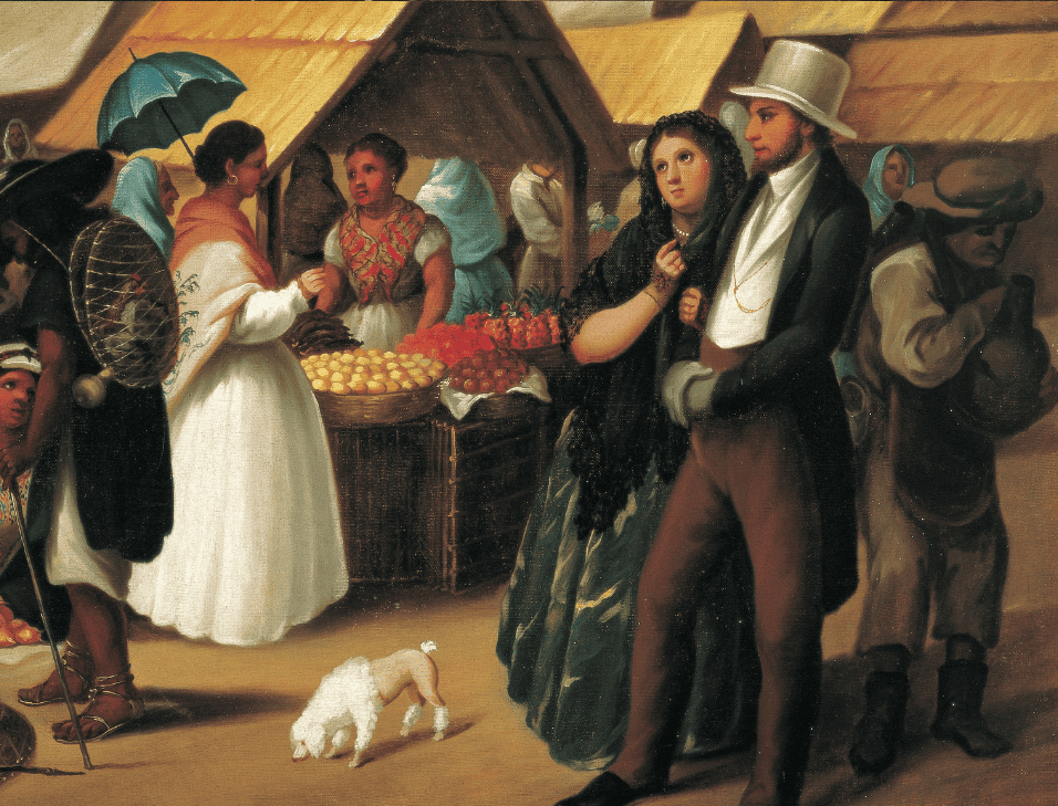 Escena popular de mercado (dama)