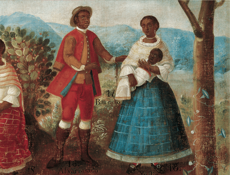 Casta Nº3: Indio y Cambuja produce Tente en el aire. Alvarrasado e India produce Barcino