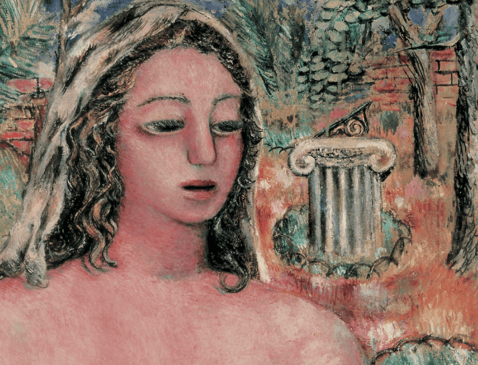 Mujer con manto blanco