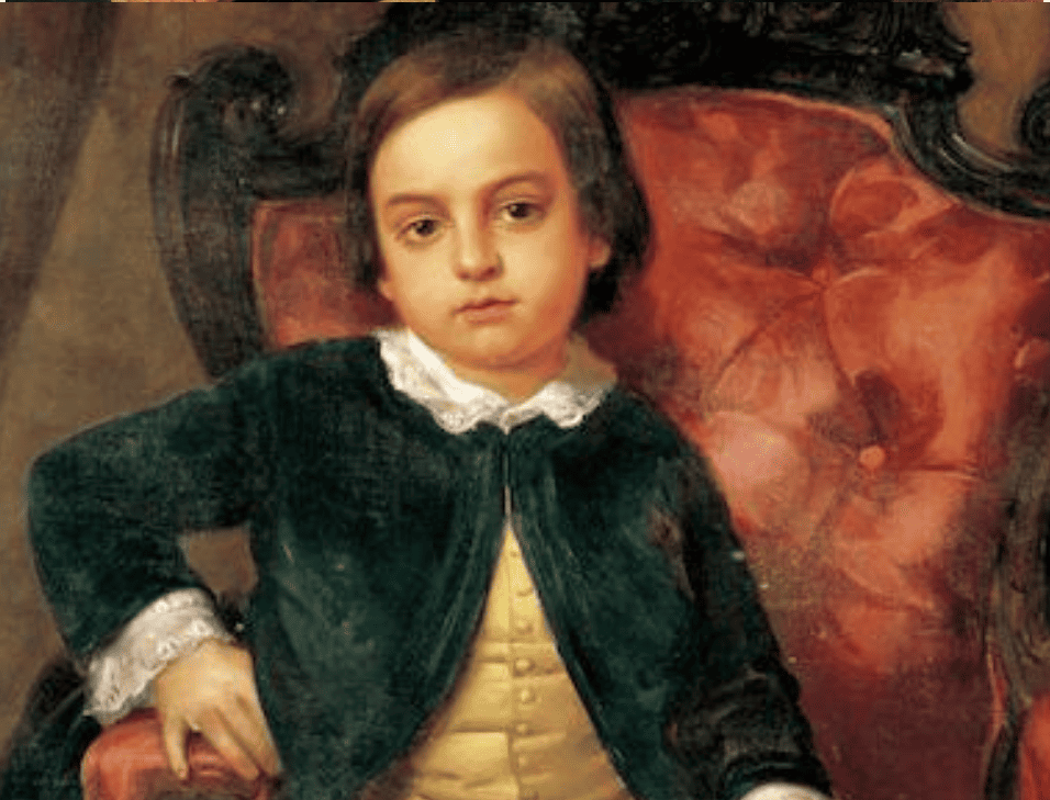 Retrato de cuerpo entero del tamaño natural del niño D. Gabriel Gamio