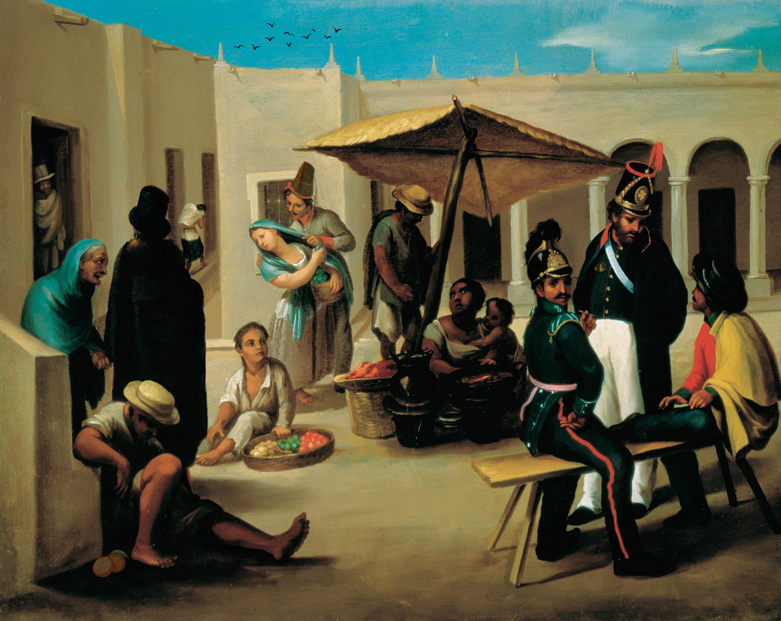 Escena popular de mercado